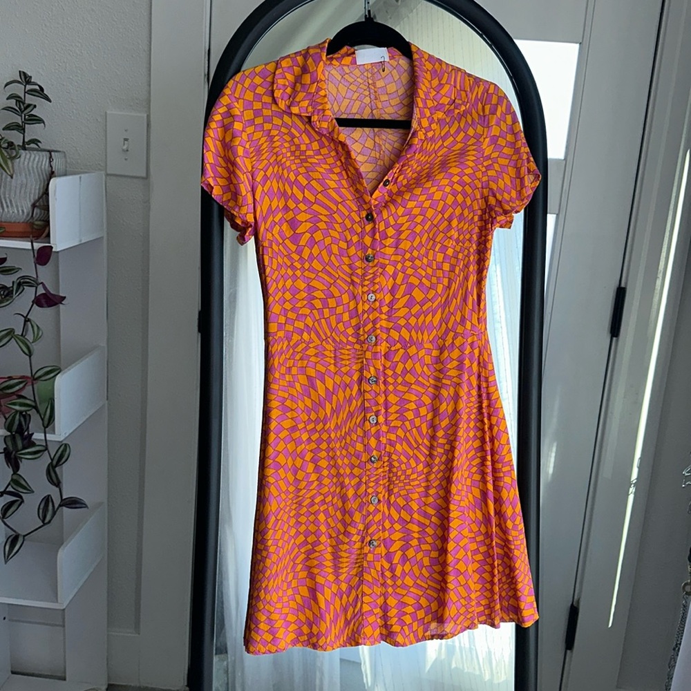 Isalis orange and pink Mini Dress